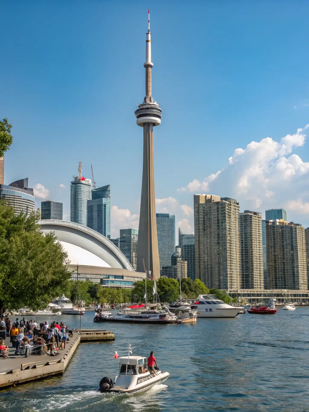 A vibrant cityscape of Toronto, Canada, showcasing modern skyscrapers and bustling streets, symbolizing the city's thriving tech and startup scene.